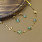 Sharvani Mint Kundan Necklace Set for Daily Wear