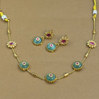 Sharvani Mint Kundan Necklace Set for Daily Wear