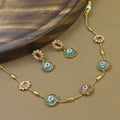 Aarshita Pink Mint Necklace Set for Daily Wear