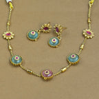 Aarshita Pink Mint Necklace Set for Daily Wear