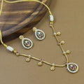 Vedanshi Green Kundan Necklace Set for Daily Wear
