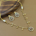 Vedanshi Green Kundan Necklace Set for Daily Wear