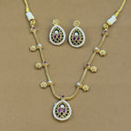 Vedanshi Green Kundan Necklace Set for Daily Wear