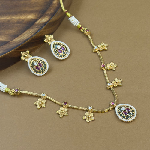 Tanushree Mint Antique Necklace Set for Daily Wear