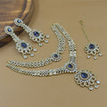 Nityara Blue Diamond Necklace Set for Bridal Wear