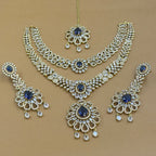 Nityara Blue Diamond Necklace Set for Bridal Wear
