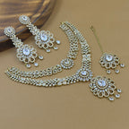 Aadhvika White Diamond Necklace Set for Bridal Wear