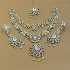 Aadhvika White Diamond Necklace Set for Bridal Wear