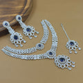 Vedanika Blue Diamond Necklace Set for Bridal Wear