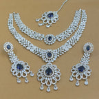 Vedanika Blue Diamond Necklace Set for Bridal Wear
