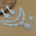 Sharvangi White Diamond Necklace Set for Bridal Wear