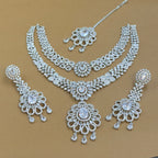Sharvangi White Diamond Necklace Set for Bridal Wear
