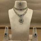 Nityara Blue Diamond Necklace Set for Bridal Wear