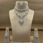 Sharvangi White Diamond Necklace Set for Bridal Wear