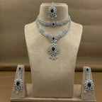 Vedanika Blue Diamond Necklace Set for Bridal Wear