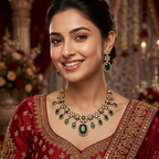 Emerald Green Vanshika Victorian Jewellery Set