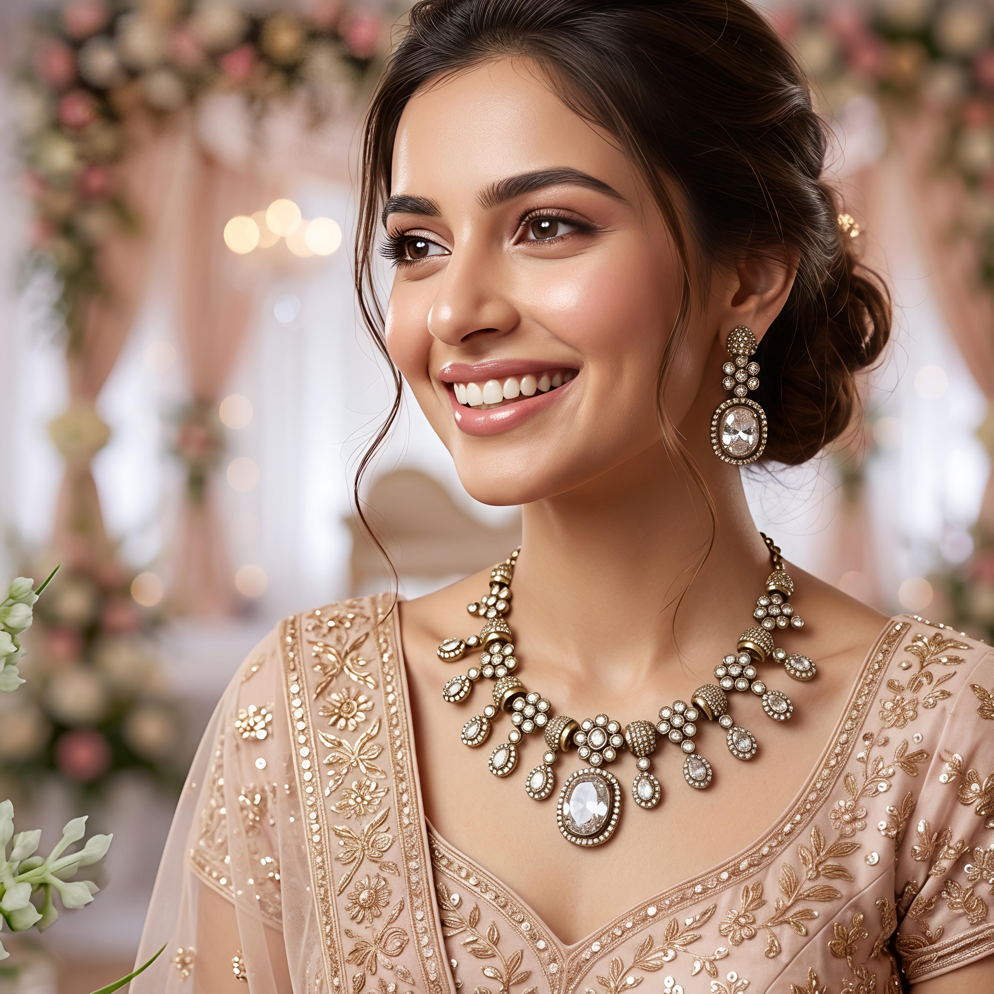 White Sharvani Victorian Jewellery Set