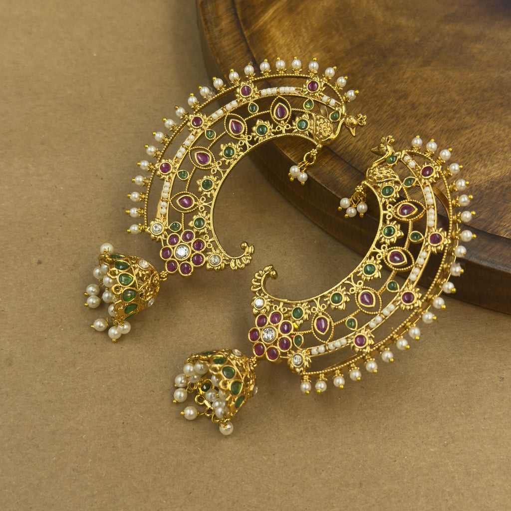 Nishtha Multicolor Kundan Ear Cuffs for Festive Wear