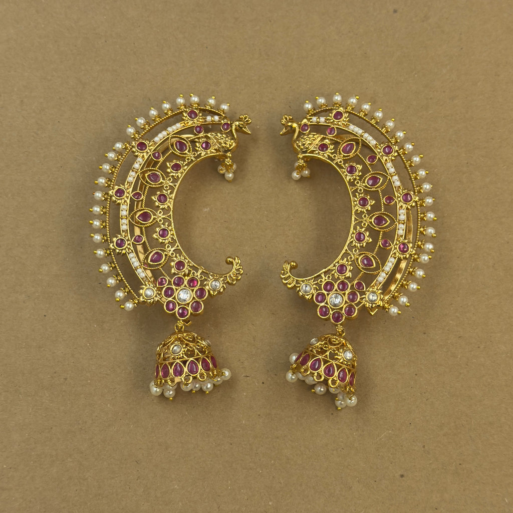 Rachita Ruby Kundan Ear Cuffs for Festive Wear
