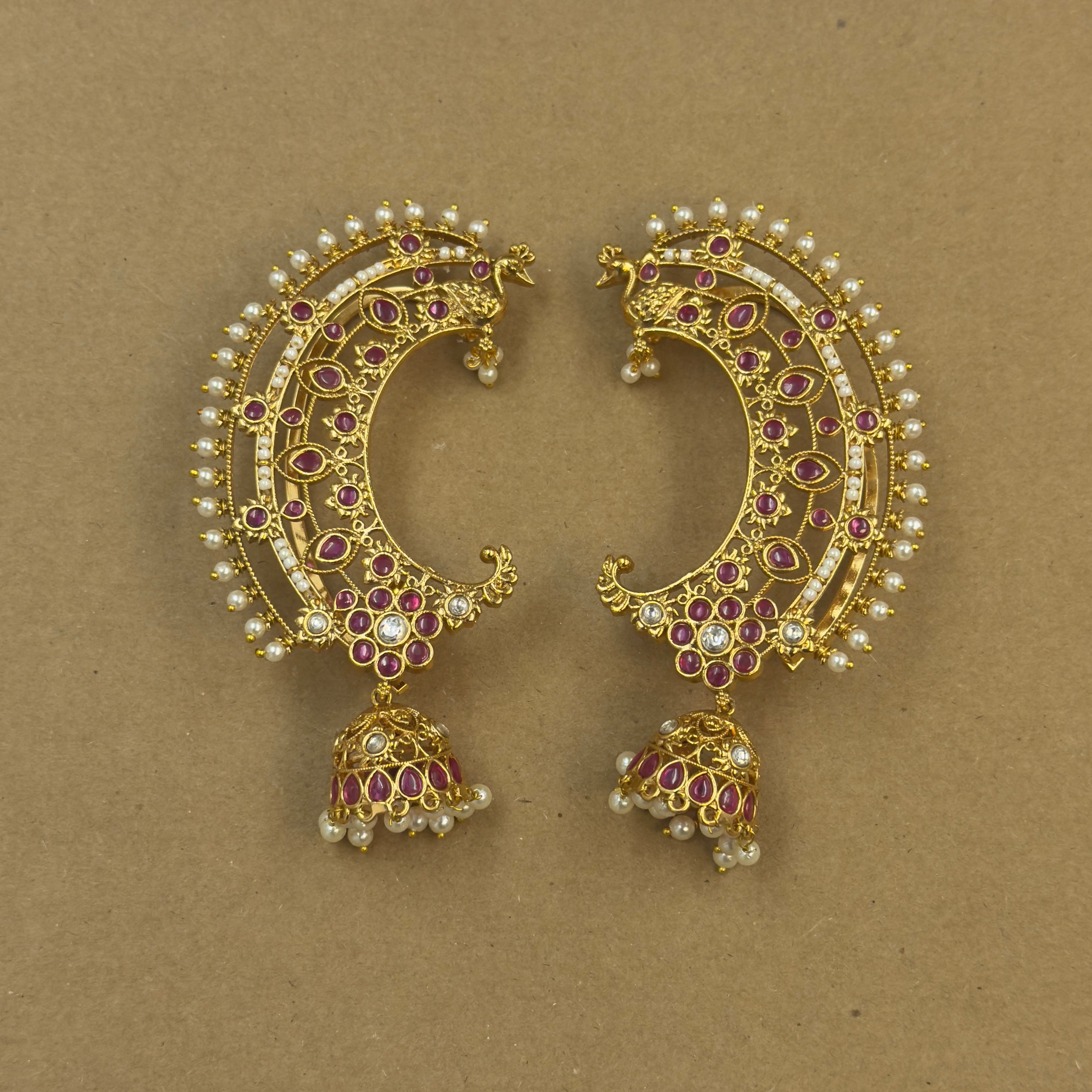 Rachita Ruby Kundan Ear Cuffs for Festive Wear