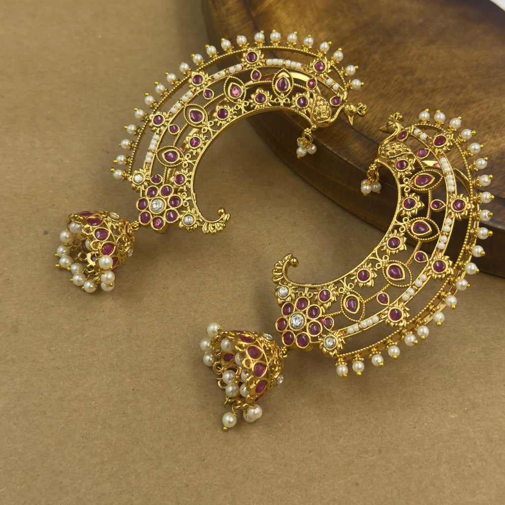 Rachita Ruby Kundan Ear Cuffs for Festive Wear