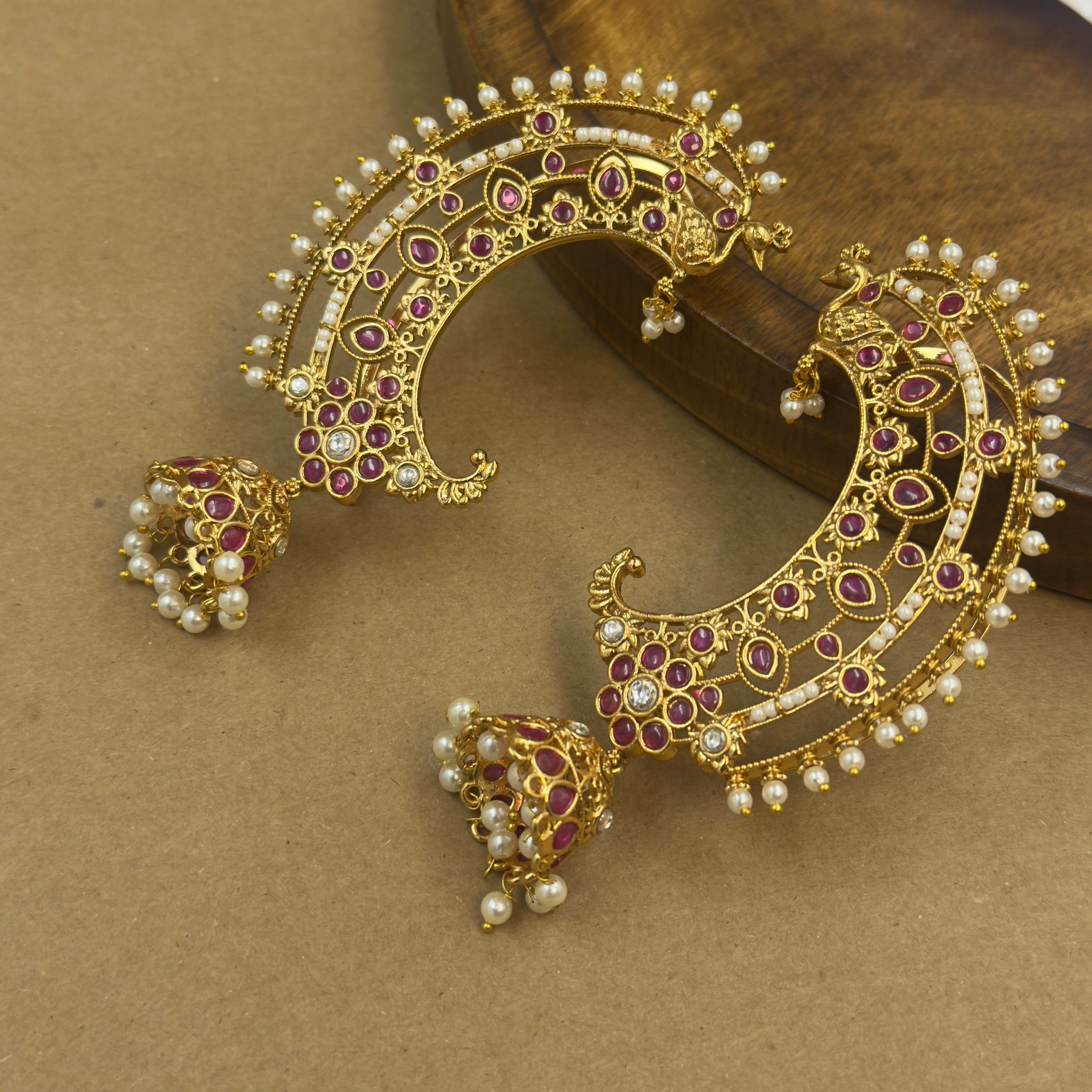 Rachita Ruby Kundan Ear Cuffs for Festive Wear