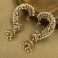 Ishira Ruby Kundan Ear Cuffs for Festive Wear