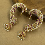 Ishira Ruby Kundan Ear Cuffs for Festive Wear