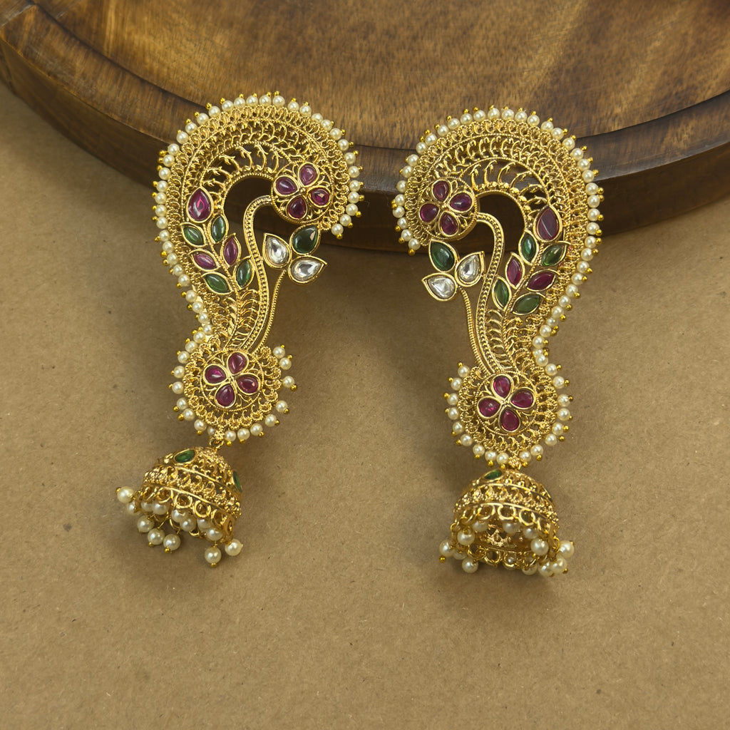 Sukriti Multicolor Kundan Ear Cuffs for Festive Wear
