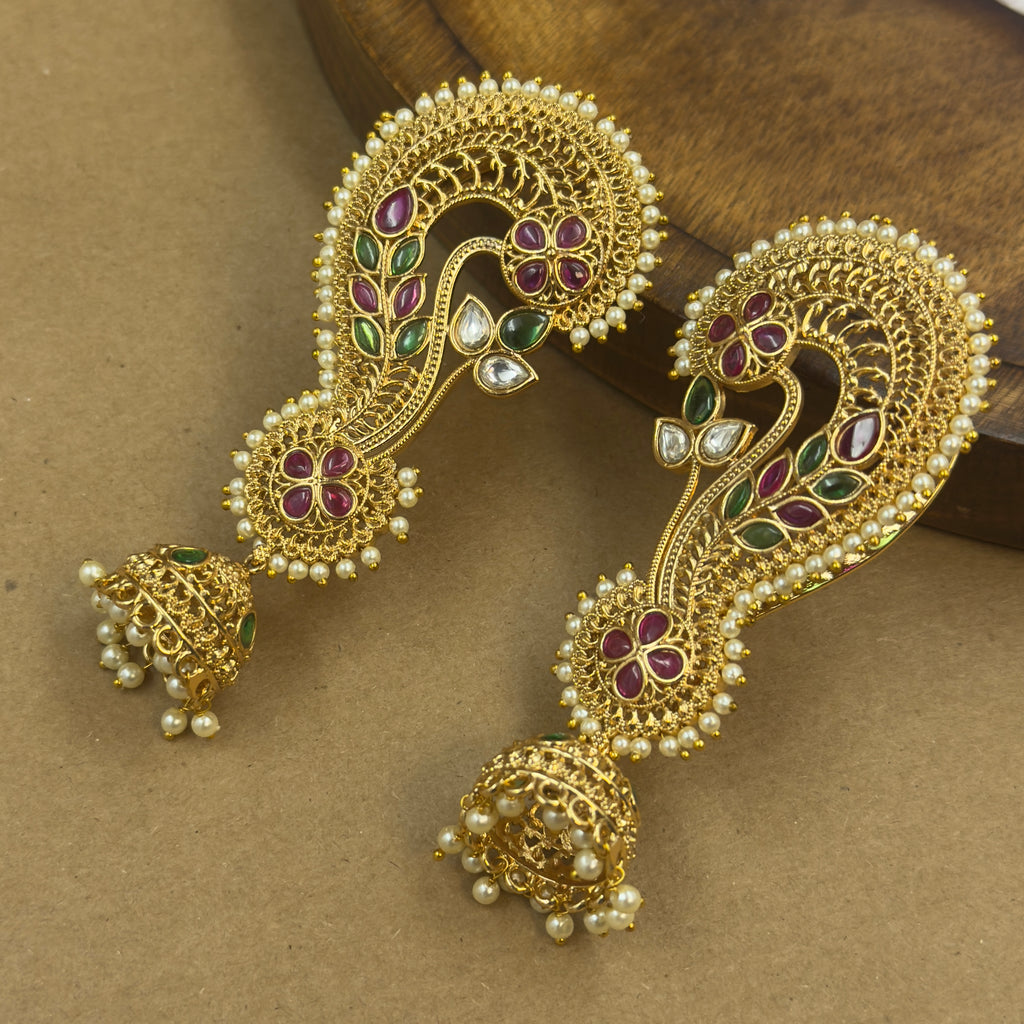 Sukriti Multicolor Kundan Ear Cuffs for Festive Wear