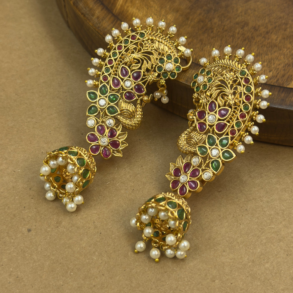 Tejal Multicolor Kundan Ear Cuffs for Festive Wear