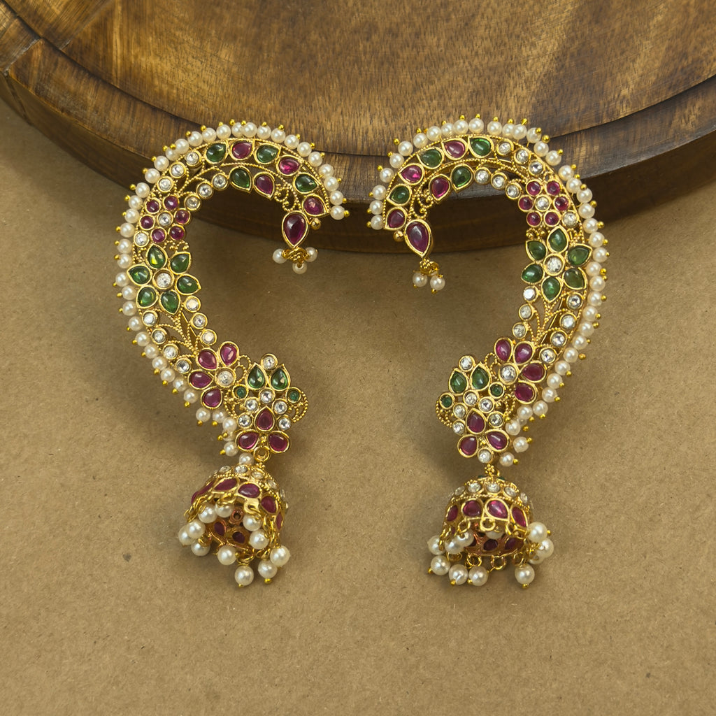 Manasi Multicolor Kundan Ear Cuffs for Festive Wear
