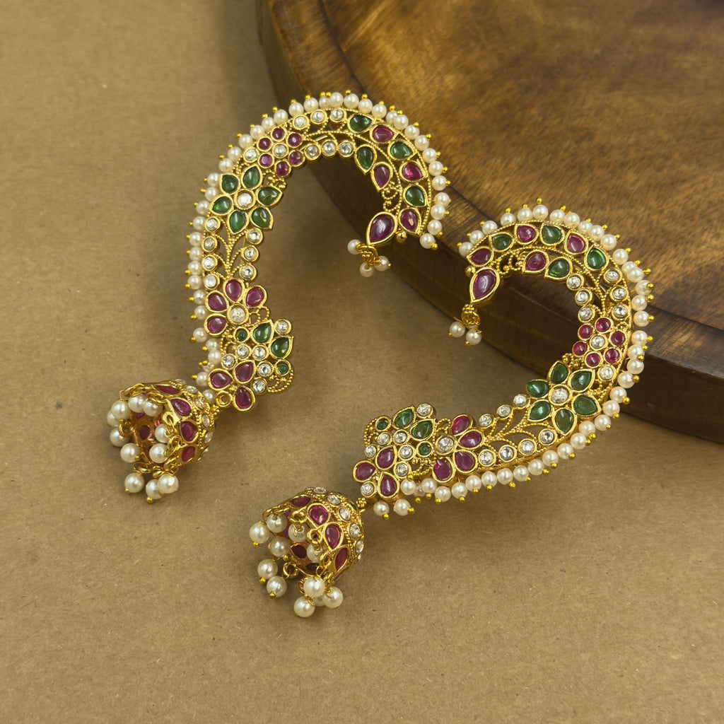 Manasi Multicolor Kundan Ear Cuffs for Festive Wear
