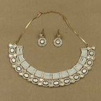Aanya Ivory Kundan Necklace Set with Earrings for Festive Wear