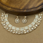 Aanya Ivory Kundan Necklace Set with Earrings for Festive Wear