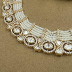 Aanya Ivory Kundan Necklace Set with Earrings for Festive Wear
