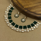Meher Emerald Kundan Necklace Set with Earrings for Festive Wear