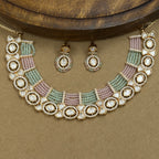 Kavya Multicolor Kundan Necklace Set with Earrings for Festive Wear