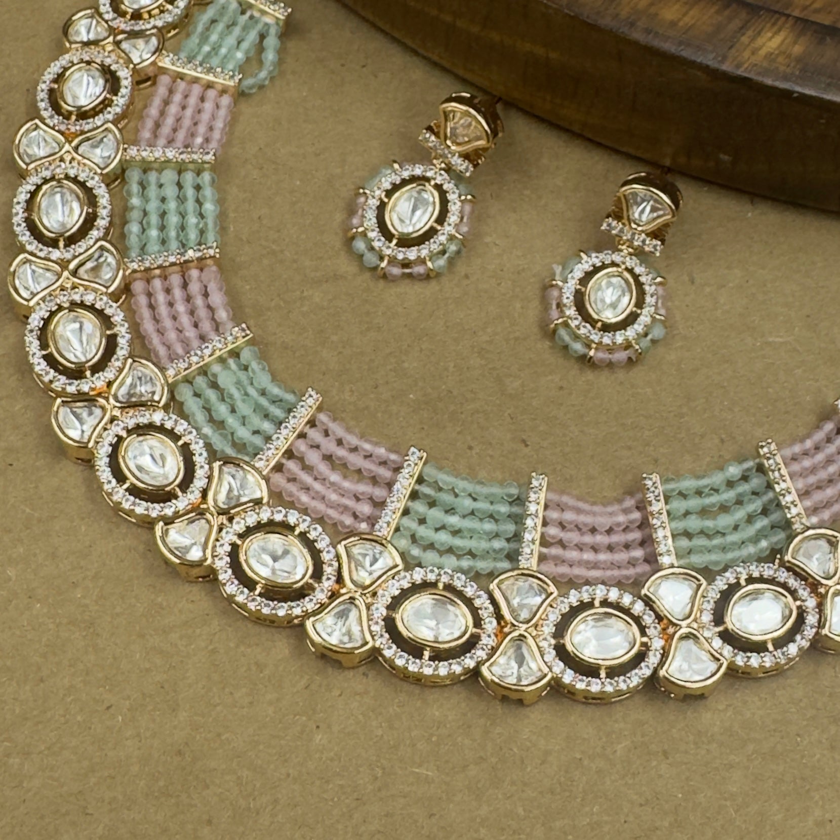 Kavya Multicolor Kundan Necklace Set with Earrings for Festive Wear