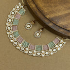 Kavya Multicolor Kundan Necklace Set with Earrings for Festive Wear