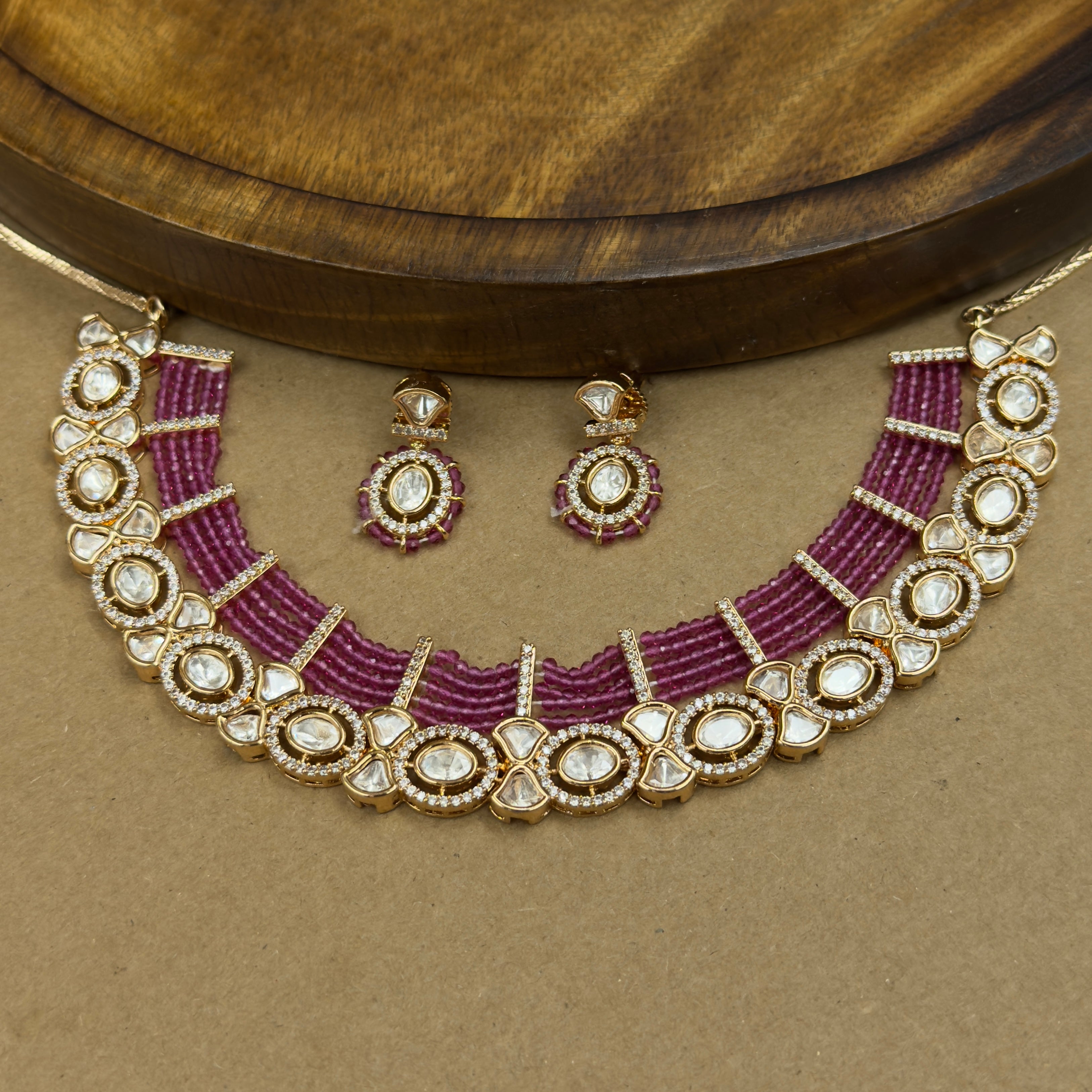 Diya Rani Kundan Necklace Set with Earrings for Festive Wear