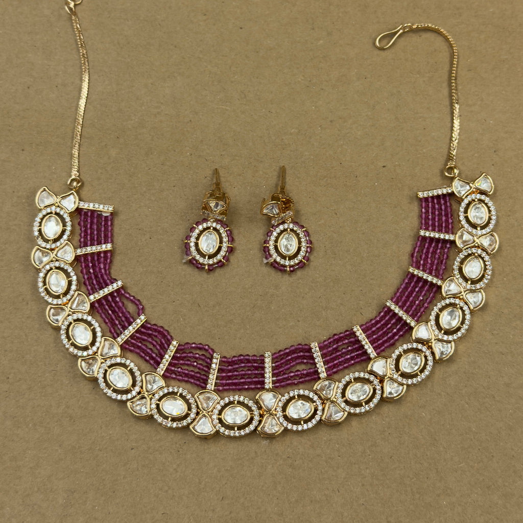 Diya Rani Kundan Necklace Set with Earrings for Festive Wear