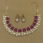 Diya Rani Kundan Necklace Set with Earrings for Festive Wear