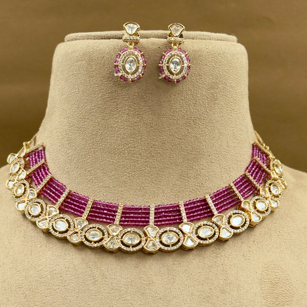Diya Rani Kundan Necklace Set with Earrings for Festive Wear