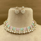Kavya Multicolor Kundan Necklace Set with Earrings for Festive Wear