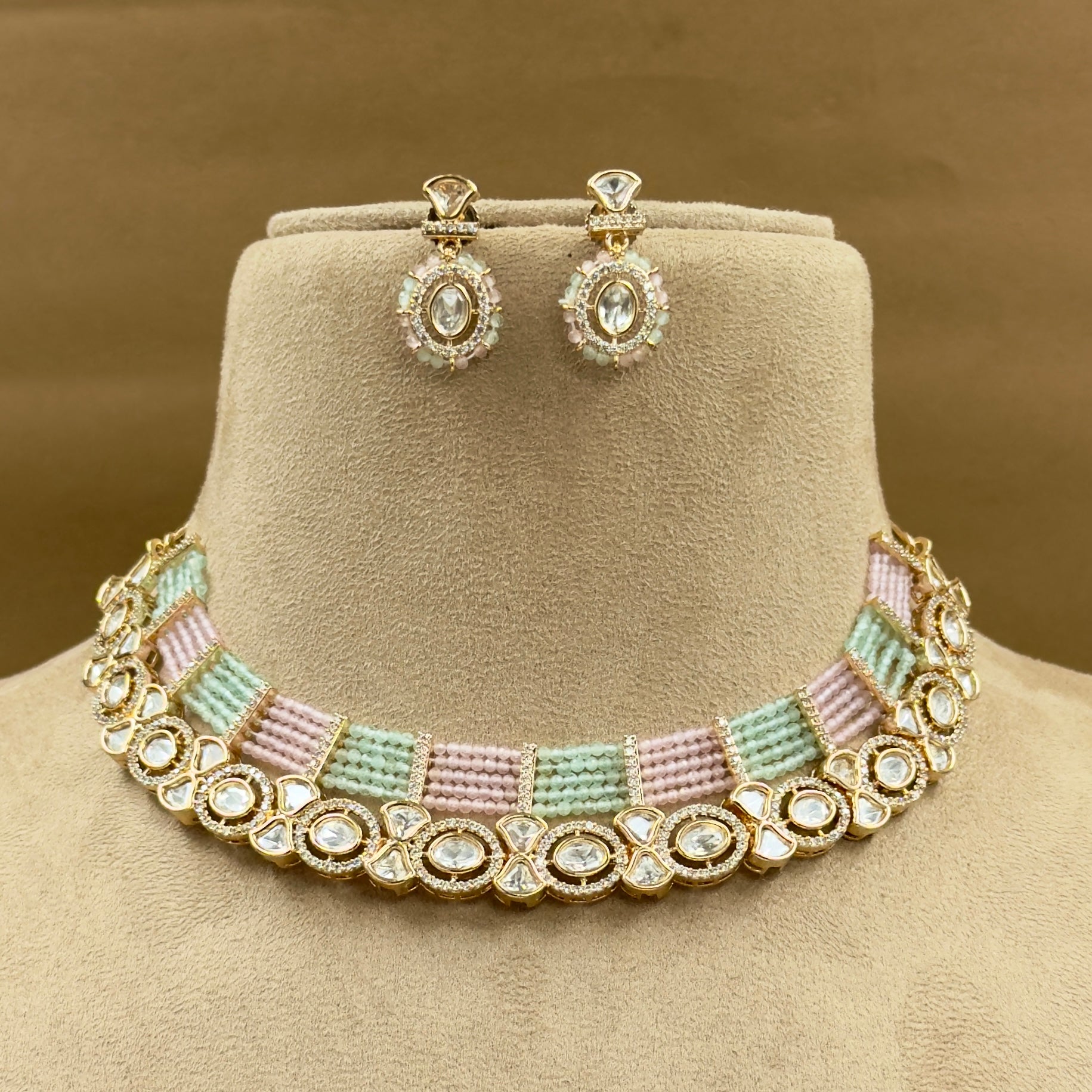 Kavya Multicolor Kundan Necklace Set with Earrings for Festive Wear