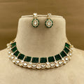 Meher Emerald Kundan Necklace Set with Earrings for Festive Wear