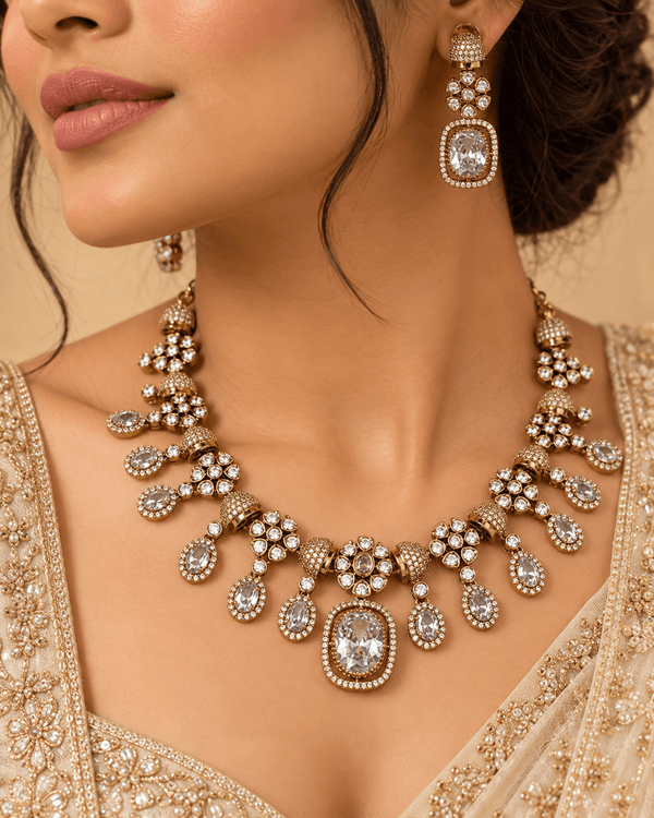 Charvi Gold Victorian Necklace Set