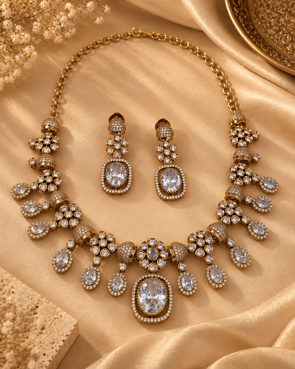 Charvi Gold Victorian Necklace Set