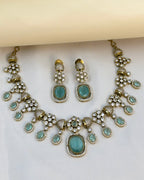 Drishti Mint Green Victorian Necklace Set